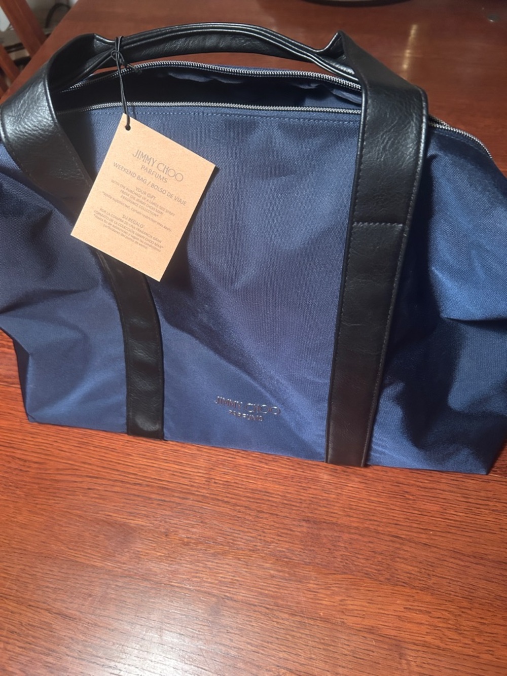 Jimmy Choo Navy and Black Duffel Bag